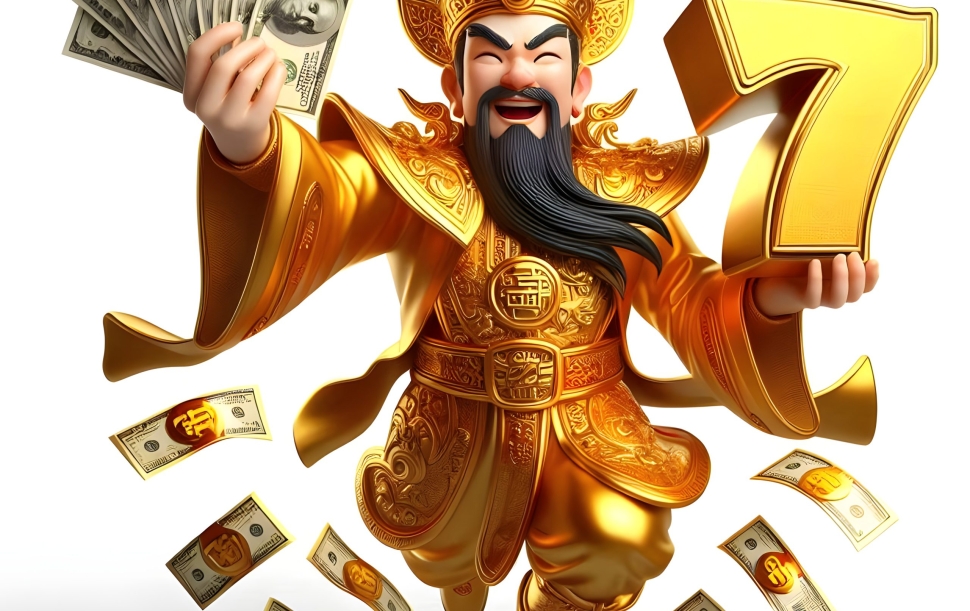 gold-king-with-number-7-his-chest-is-holding-bunch-money